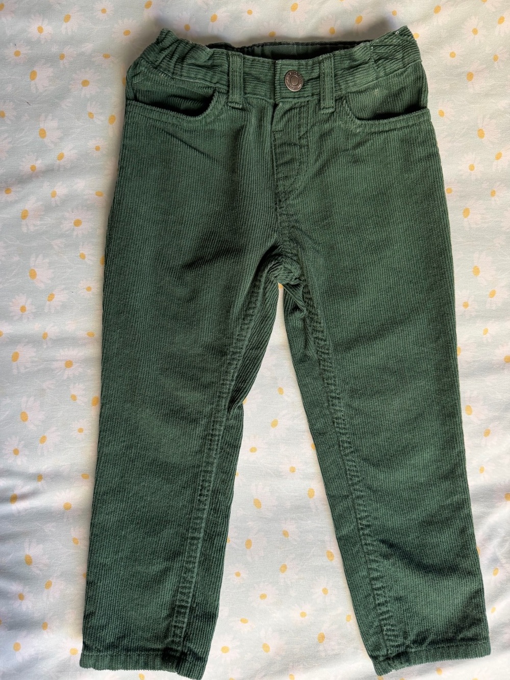 Kids Dark Green Corduroy Pants